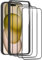 3 Piezas Protector Pantalla para iPhone 15, Cristal templado con Marco de Instalación Fácil, Sin Burbujas, Antiarañazos, Dureza 9H, Cristal Protector