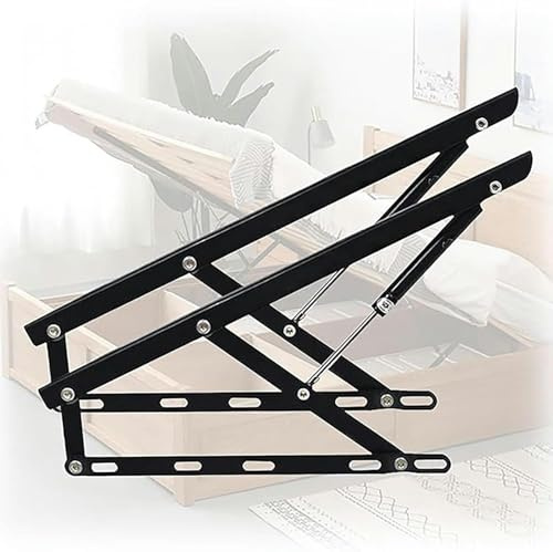 Set of 2 Gas Spring Bed Storage Lift Kit, Folding Bed Lifting Mechanism, Lift Up Storage Bed Frame Hinge Set, Pneumatic Heavy Duty Gas Spring Strut Hydraulic Bed Mechanism, 6 Sizes(110cm/3.6FT)