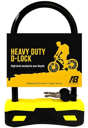 Aibulo D Lock U-Shaped Bike Lock – High Security, Anti-Theft, Waterproof Rustproof Bicycle Lock with 2 Keys – Perfect for E-Bike, MTB, Road Bikes, Scooters, and Shop Doors