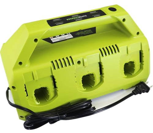 2025 Upgraded 6-Port Fast Charger Replacement Ryobi 18V 6-Port ONE+ Super Battery Charger P135 Station for Ryobi ONE+ 18V Battery