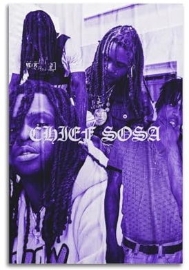 Cheif Keef Chief Sosa Poster, Rapper, Musik, signiert, limitierte Poster, Albumcover, Poster, Leinwand, Wandkunst, Raum, ästhetische Poster, Musik, Klassenzimmer, Schlafzimmer, Wanddekoration, Kunst,