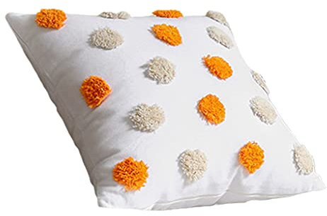 Gewebtes getuftetes Kissen für Bezug, mehrfarbige Pompons