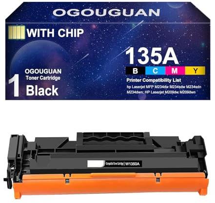 OGOUGUAN Kompatible Tonerkartusche W1350A 135A W1350X 135X mit Chip für Laserjet MFP M234dw M234sdw M234sdn M234dwn M209dw M234 M209 (135A, 1100 P). Alter)