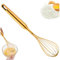 Egg Whisk 12 Inch Egg Beater Stainless Steel Dough Whisk with Handle & Hanging Hole 12 Wire Gold Whisk