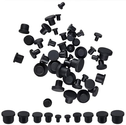 100Stk Silikon Verschlussstopfen 10 Größen Gummistopfen für Löcher Mit 4-9.5mm Innendurchmesser Flaschen, Rund Lochstopfen Blindstopfen Wasserdicht Abdeckkappen für Bohrlöcher für Schränken