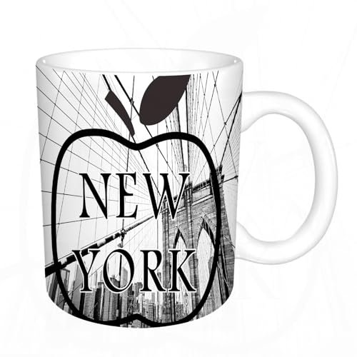 YFHJV Mug porcelaine fine Mug Tasses de 11 oz 330ml,Housses de coussin avec fermeture éclair Paysage urbain de New York Big I Love,amis,frères et soeurs imprimer Tasse de café exquis CadeauEnsemble