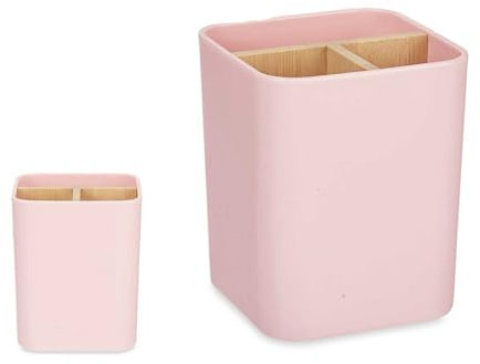 Prigomar Pot à crayons de bureau, organisateur de bureau, porte-brosse à dents, porte-brosse à dents, porte-crayons pour bureau, accessoires de salle de bain (rose, petit)