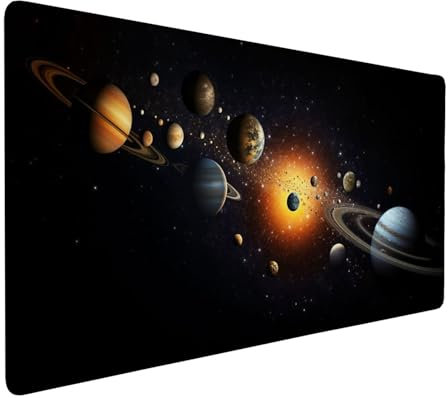 Mouse Pad Universe Mouse Mat Black Desk Mat, 900x400x3mm Large Mousepad, Extended Waterproof & Durable Mousemat, Gaming Mouse Pad with Anti-Slip Base, Desk Accessories for Decor Woman/Men Gifts J1-918