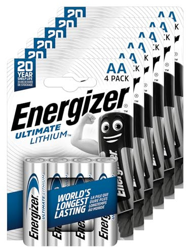 24 Batterie Energizer Ultimate Lithium AA - Pile Stilo Lunga Durata per Dispositivi Torce Giocattoli e Fotocamere