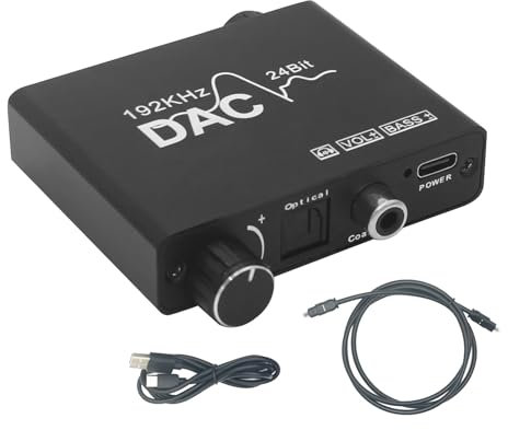 Digital To Analog Audio Converter, Portable Audio Extractor With Adjustable Settings, Stereo Cognate Sound Converter Adapter Supporting Up To 192kHz, Compact Engine Box, Professional Use