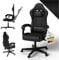 Juskys Gaming Stuhl – PC Stuhl & Bürostuhl in einem, ergonomisch, verstellbare Rückenlehne, höhenverstellbar, Kunstleder Gaming Chair Schwarz
