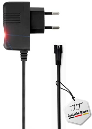 6V Ladegerät mit SM-2P Stecker und LED u.a. für Lithium-Ionen u. NI-MH Akku, RC Ladekabel für ferngesteuertes Spielzeug-Auto, Fahrzeug, Panzer, Drohne Bagger, Überladeschutz u. hochwertigem Netzkabel