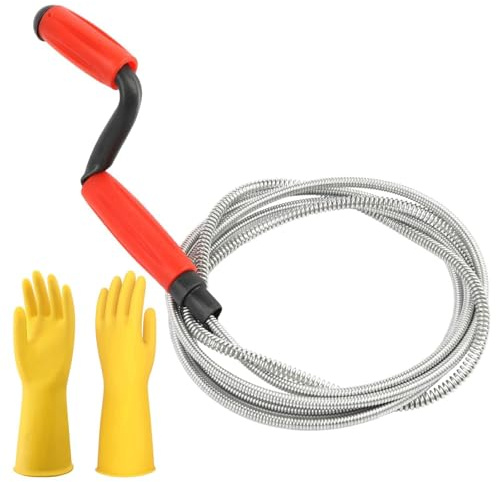 Rohrreinigungsspirale, 3m x 6mm Spirale Abfluss Rohrreinigung, Abflussreiniger spirale, Universal Spirale Abflussspirale für Hartnäckige Verstopfungen Waschbecken Badewanne WC Dusche