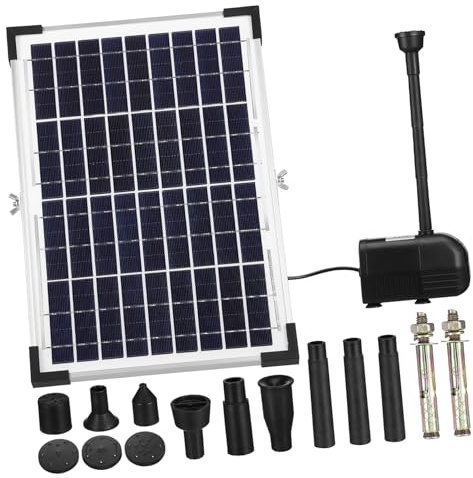 CIYODO Pompe Fontaine Solaire pour Jardin Extérieur avec Panneau Ajustable Résistante Aux Intempéries pour Bassin et Fontaine Eau Solaire