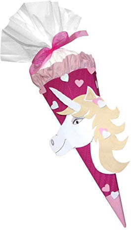 Schultüte Bastelset Einhorn - Zuckertüte - aus 3D Wellpappe, 68cm hoch