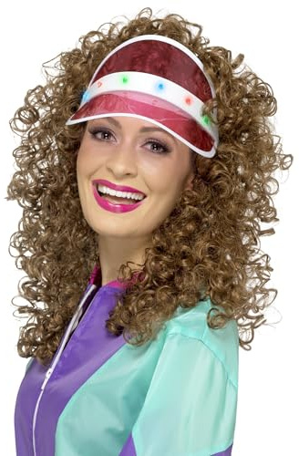 Smiffy's Unisex Adult 80s Illuminated Visor Costume with Multifunction Led