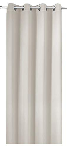 NOVUM fix Verdunkelungsvorhang mit Ösen, Off-White, Weiss, 250 cm lang, Stoffbreite ca. 145 cm, Blickdicht, Thermoeffekte für Kälteschutz und Wärmeschutz, energiesparende Gardine