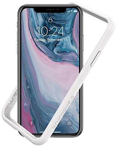 RhinoShield Bumper Case kompatibel mit [iPhone XS Max] | CrashGuard NX - Stoßdämpfende Schutzhülle im schlanken Design - 3.5 Meter Fallschutz - Weiß