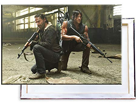 Unified Distribution The Walking Dead - Rick Grimes & Daryl Dixon - 100x70 cm - Bilder & Kunstdrucke fertig auf Leinwand aufgespannt und in erstklassiger Druckqualität