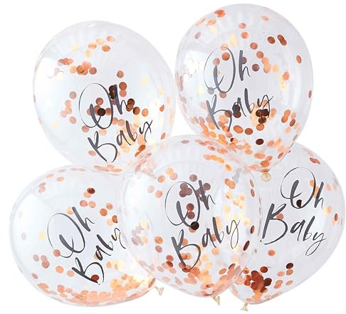 Ginger Ray Rose Gold Oh Baby Konfetti Luftballons Dusche Party Dekorationen 5 Stück