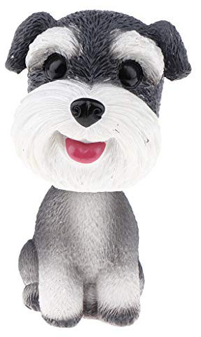 Perfeclan Wackelhund Auto Innendekoration, sitzende Haltung Wackelfigur Hund - Nette Schütteln Hund Deko für Auto, oder, Schnauzer