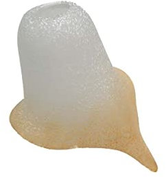 Vetro coppa ricambio lampadari, applique, lumetto, lampada, vetro scavo liscio puntinato bianco collezione calla ambra