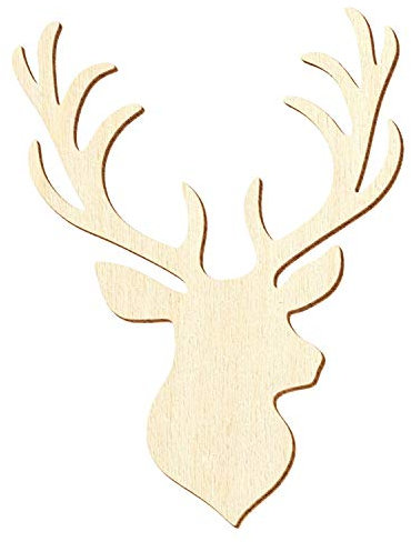 Holz Hirschkopf - Deko Basteln 5-50cm, Größe:10cm, Pack mit:1 Stück
