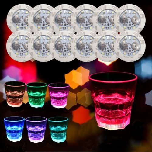 LED Coasters 12 Pack - Light Up Sticker Coasters, Party Accessories, Gaming Nights, Bar Lights | 7 Colour Settings Entertainment with Cool Coasters