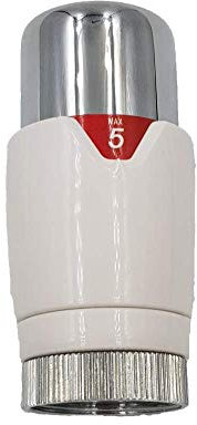 Aumix Thermostatic Radiator Valve TRV White Chrome Replacement Head Only
