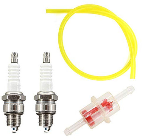 HURI 2x Zündkerze mit Benzinfilter Benzinschlauch für Simson AWO S50 S51 S70 S53 SR50 SR80 Schwalbe KR51/1, KR51/2, SR4-2, SR4-3, SR4-4 Trabant 601 500 Wartburg Skoda