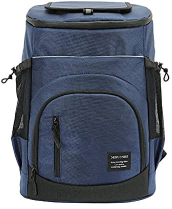 scosao Kühlrucksack Kühltasche Thermotasche Picknickrucksack Lunch Tasche Wasserdichter Isoliertasche Lebensmitteltransport Auslaufsicher 36 Dosen für Männer Frauen zum Picknicken Camping Wandern,Blue