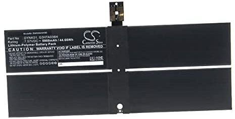 vhbw Akku Ersatz für Microsoft DYNK01, G3HTA036H für Notebook (5900mAh, 7.57V, Li-Polymer)