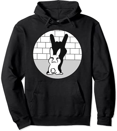Häschen Schattenspiel Teufel Hörner - Speedcore Heavy Metal Pullover Hoodie
