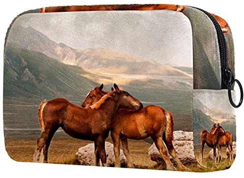 Reisetaschen Für Toilettenartikel Kosmetiktasche Für Damen Mädchen Tier Pferde Hug