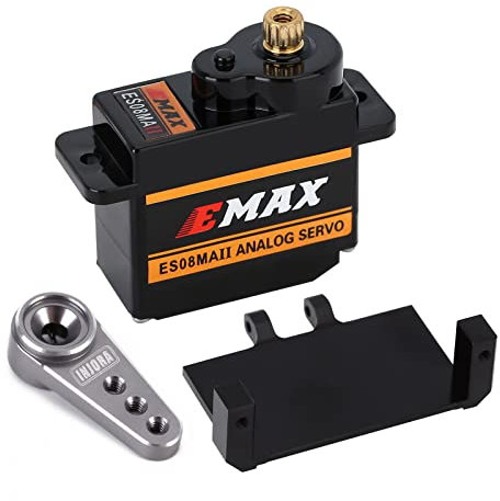 INJORA RC Servo Moteur Direction Servo avec Support de Montage e Servo Bras Horn pour maquettes de Bateaux RC Axial SCX24 AX24 Upgrade Parts (Gris)