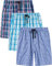 AjezMax Bas de Pyjama Homme Short en 100% coton avec poches Vêtements de nuit Short à carreaux pour la maison loisirs