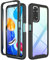 ESTH® Hülle für Xiaomi Redmi Note 11 Pro(4G/5G) 360 Grad Vollschutz Handyhülle Stoßfest Kratzfeste Staubdicht Klar Case Outdoor Panzerhülle mit Displayschutz und PC Bumper, Schwarz