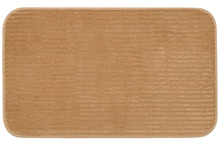 Gözze - Rutschfester Weicher Badeteppich, 100% Polyester, 50 x 70 cm - Sand