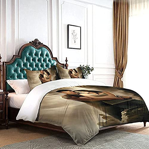 ANSSON Kinder Bettwäsche-Sets Vampire Mikrofaser Bettbezug Twilight Schlafzimmer dekorative Bettwäsche mit 2 Kissenbezug Unisex (Twilight2, 135x200cm+80x80cmx2)