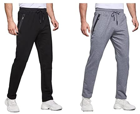 Tansozer Pantalon de jogging pour homme avec fermeture éclair coupe slim avec poches, XXL