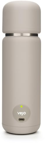 VEJO 12oz Electric Protein Shaker Bottle – USB Rechargeable Powder Mixer for Protein Shakes, Pre-Workout, Creatine | No Clumps, No Ball | 6-Blade Blending | BPA-Free | Gym Bag Travel Size | Grey