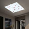 etc-shop LED Deckenleuchte Glas Wohnzimmerleuchte quadratisch Modern Deckenlampe Glassteine rot, Stahl weiß, 12W 1020Lm warmweiß, LxBxH 29x29x7,5 cm