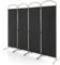 COSTWAY 4/6 Panel Folding Room Divider, Freestanding Wall Privacy Screen Protector, Paravent Partition Separator for Living Room, Bedroom and Office (Black, 4 Panel: 221 x 188cm)