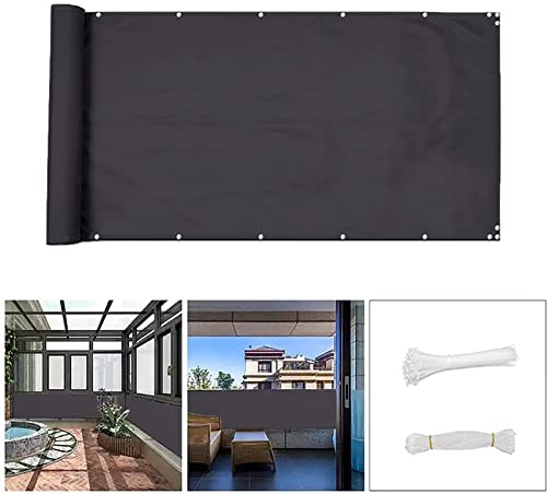 QINGLV Brise Vue Balcon 120x300cm Brise Vue Occultant UV RéSistant RéSistant Aux IntempéRies Toile Brise Vue Balcon pour Terrasse, Jardin, Piscine, Patio, Bordure -Gris Foncé