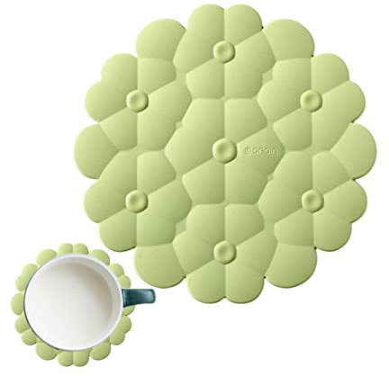 Silicone Coasters, Non Slip Pot Pad, Aesthetic Tea Coaster for Coffee Table Wooden Table, Tabletop Protection Pad, Spit Bone Dish