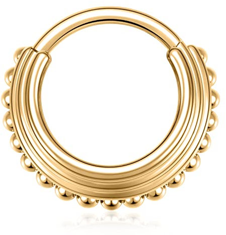 AROWRO Gold Septum Ringe Septum Schmuck Septum Clicker Septum Nasen Ringe Triple Stacked Daith Conch Smiley Orbital Piercing Schmuck 16G Septum Daith Schmuck Nasen Ringe 10mm Nasen Ringe Hoops
