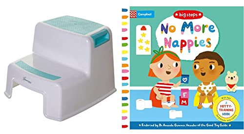 Dreambaby 2-UP Step Stool - Toddlers Stool - Slip Resistant - Aqua-Model G685 & No More Nappies: A Potty-Training Book (Campbell Big Steps, 2)