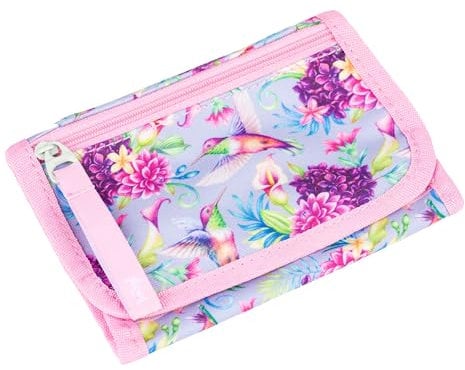 Baagl Brustbeutel Kinder - Geldbörse für Mädchen - Geldbeutel, Mini Portemonnaie, Kleingeld Münzbörse (Kolibri)
