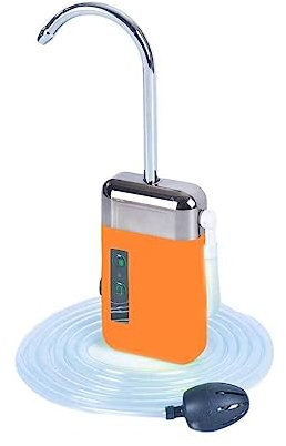 rongweiwang Dispositivo di aspirazione per la Pesca Controllo a Pulsante Portatile Multi-modalità Regolabile Sostituzione a Batteria Assorbitore d'Acqua Lavamani, Arancia