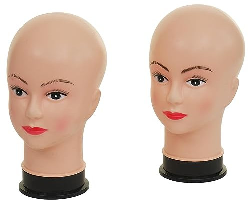 2X Mannequin-Kopf HWC-G81, Perückenpuppe weiblich Frau Schaufensterfigur Puppe Schaufensterpuppe, 30cm